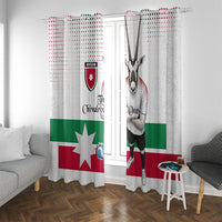 Jordan Football Window Curtain The Chivalrous Ones Oryx Mascot Patriotic Halftone Dot