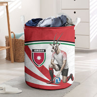 Jordan Football Oryx Mascot Laundry Basket Patriotic Diagonal Stripe Athletic Graphic