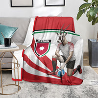 Jordan Football Oryx Mascot Blanket Patriotic Diagonal Stripe Athletic Graphic