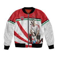 Personalized Jordan Football Oryx Mascot Bomber Jacket Patriotic Diagonal Stripe Athletic Graphic