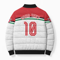 Personalized Jordan Football Oryx Mascot Bomber Puffer Jacket Patriotic Diagonal Stripe Athletic Graphic