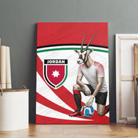 Jordan Football Oryx Mascot Canvas Wall Art Patriotic Diagonal Stripe Athletic Graphic