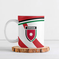 Jordan Football Oryx Mascot Ceramic Mug Patriotic Diagonal Stripe Athletic Graphic