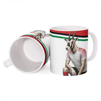 Jordan Football Oryx Mascot Ceramic Mug Patriotic Diagonal Stripe Athletic Graphic