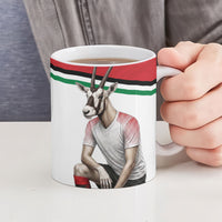 Jordan Football Oryx Mascot Ceramic Mug Patriotic Diagonal Stripe Athletic Graphic