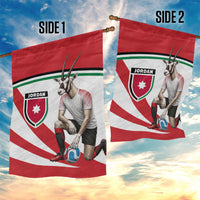 Jordan Football Oryx Mascot Garden Flag Patriotic Diagonal Stripe Athletic Graphic