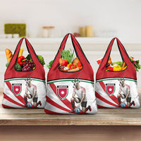 Jordan Football Oryx Mascot Grocery Bag Patriotic Diagonal Stripe Athletic Graphic
