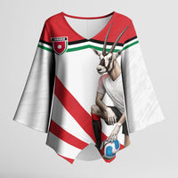 Personalized Jordan Football Oryx Mascot Kimono Sleeve Blouse Patriotic Diagonal Stripe Athletic Graphic