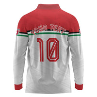 Personalized Jordan Football Oryx Mascot Long Sleeve Polo Shirt Patriotic Diagonal Stripe Athletic Graphic