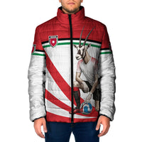 Personalized Jordan Football Oryx Mascot Padded Jacket Patriotic Diagonal Stripe Athletic Graphic