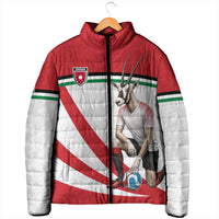 Personalized Jordan Football Oryx Mascot Padded Jacket Patriotic Diagonal Stripe Athletic Graphic