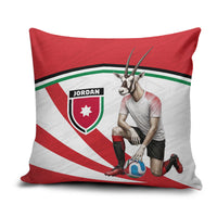 Jordan Football Oryx Mascot Pillow Cover Patriotic Diagonal Stripe Athletic Graphic