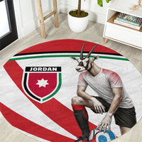 Jordan Football Oryx Mascot Round Carpet Patriotic Diagonal Stripe Athletic Graphic