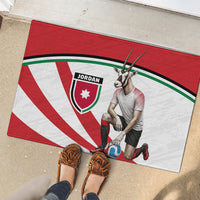 Jordan Football Oryx Mascot Rubber Doormat Patriotic Diagonal Stripe Athletic Graphic