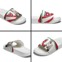 Jordan Football Oryx Mascot Slide Sandals Patriotic Diagonal Stripe Athletic Graphic