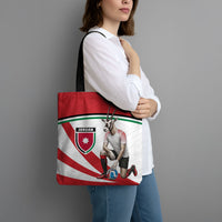 Jordan Football Oryx Mascot Tote Bag Patriotic Diagonal Stripe Athletic Graphic