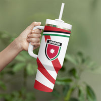 Jordan Football Oryx Mascot Tumbler With Handle Patriotic Diagonal Stripe Athletic Graphic