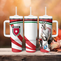 Jordan Football Oryx Mascot Tumbler With Handle Patriotic Diagonal Stripe Athletic Graphic
