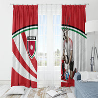 Jordan Football Oryx Mascot Window Curtain Patriotic Diagonal Stripe Athletic Graphic