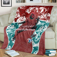 Portugal Football Blanket Selecao das Quinas Rooster Mascot Ornate Marble Swirl