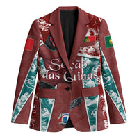 Personalized Portugal Football Blazer Selecao das Quinas Rooster Mascot Ornate Marble Swirl