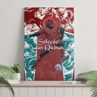 Portugal Football Canvas Wall Art Selecao das Quinas Rooster Mascot Ornate Marble Swirl