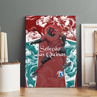Portugal Football Canvas Wall Art Selecao das Quinas Rooster Mascot Ornate Marble Swirl