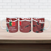 Portugal Football Ceramic Mug Selecao das Quinas Rooster Mascot Ornate Marble Swirl