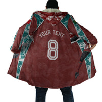 Personalized Portugal Football Cloak Selecao das Quinas Rooster Mascot Ornate Marble Swirl