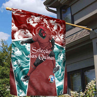 Portugal Football Garden Flag Selecao das Quinas Rooster Mascot Ornate Marble Swirl
