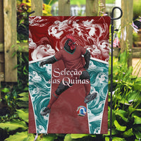 Portugal Football Garden Flag Selecao das Quinas Rooster Mascot Ornate Marble Swirl