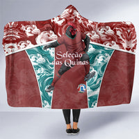 Portugal Football Hooded Blanket Selecao das Quinas Rooster Mascot Ornate Marble Swirl