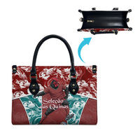 Portugal Football Leather Bag Selecao das Quinas Rooster Mascot Ornate Marble Swirl