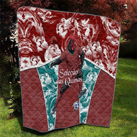 Portugal Football Quilt Selecao das Quinas Rooster Mascot Ornate Marble Swirl