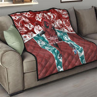 Portugal Football Quilt Selecao das Quinas Rooster Mascot Ornate Marble Swirl