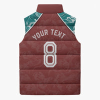 Personalized Portugal Football Sleeveless Puffer Jacket Selecao das Quinas Rooster Mascot Ornate Marble Swirl