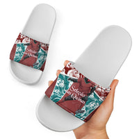 Portugal Football Slide Sandals Selecao das Quinas Rooster Mascot Ornate Marble Swirl