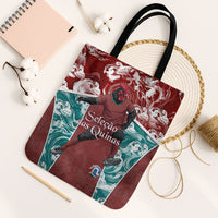 Portugal Football Tote Bag Selecao das Quinas Rooster Mascot Ornate Marble Swirl