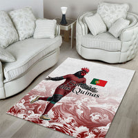 Portugal Football Selecao das Quinas Area Rug Rooster Mascot Patriotic Ornate