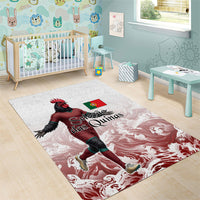 Portugal Football Selecao das Quinas Area Rug Rooster Mascot Patriotic Ornate