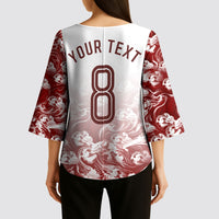 Personalized Portugal Football Selecao das Quinas Kimono Sleeve Blouse Rooster Mascot Patriotic Ornate