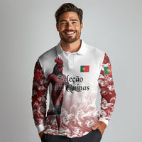 Personalized Portugal Football Selecao das Quinas Long Sleeve Polo Shirt Rooster Mascot Patriotic Ornate