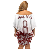 Personalized Portugal Football Selecao das Quinas Off Shoulder Short Dress Rooster Mascot Patriotic Ornate