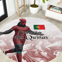 Portugal Football Selecao das Quinas Round Carpet Rooster Mascot Patriotic Ornate