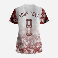 Personalized Portugal Football Selecao das Quinas Scrub Top Rooster Mascot Patriotic Ornate
