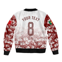 Personalized Portugal Football Selecao das Quinas Sleeve Zip Bomber Jacket Rooster Mascot Patriotic Ornate