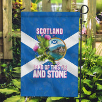 Scotland Garden Flag with Blue Saltire Flag with Thistle Flowers Highland Landscape and Land of Thistle and Stone - Wonder Print Shop
