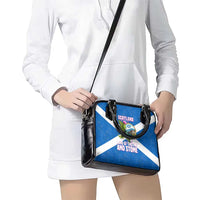 Scotland Shoulder Handbag with Blue Saltire Flag with Thistle Flowers Highland Landscape and Land of Thistle and Stone - Wonder Print Shop