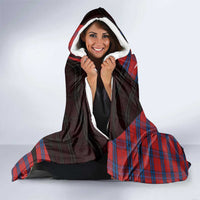 Scotland Hooded Blanket with Red Blue Tartan Pattern with Unicorn Illustration Saltire Flag and Where Tartan Meets Myth Quote Design - Wonder Print Shop
