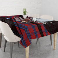 Scotland Tablecloth with Red Blue Tartan Pattern with Unicorn Illustration Saltire Flag and Where Tartan Meets Myth Quote Design - Wonder Print Shop